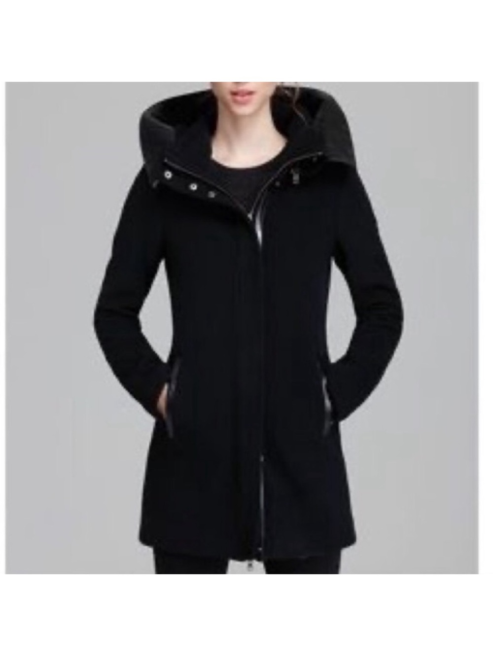 Mackage Black Hooded Trench Coat